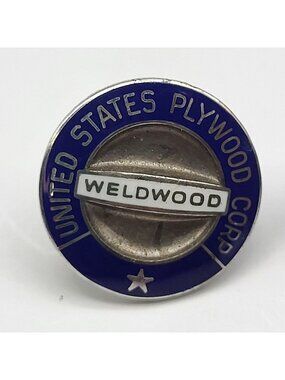 VTG CTO Sterling United States Plywood Corp Service Pin Weldwood enamel award